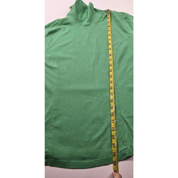 Coldwater creek sz L soft stretch long sleeve turtle neck layering winter green+ - Picture 6 of 7